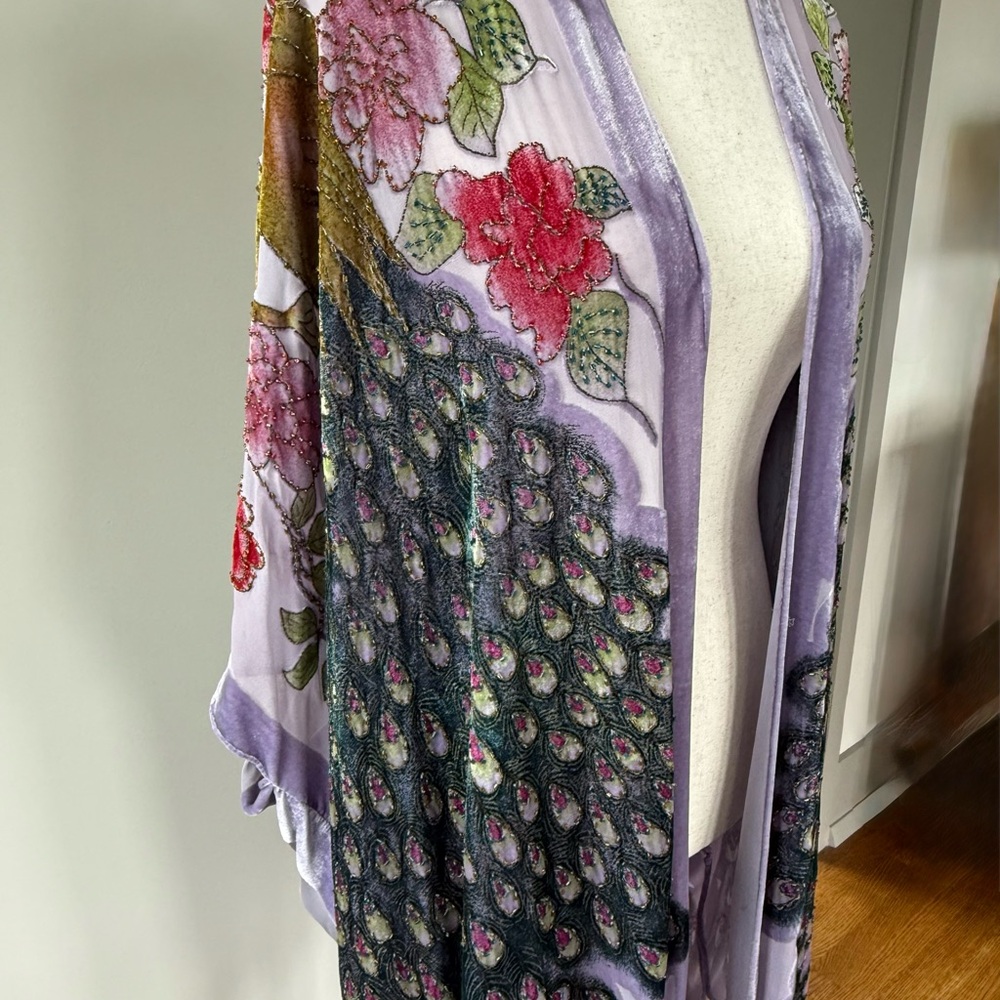 Floral Kimono with Fringe - Picture 2 of 14